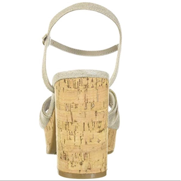 Knotted Bow Cork Platform High Heel Sandal - Picture 5 of 5